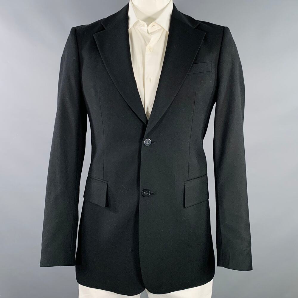 J.LINDEBERG Size 42 Black Wool Notch Lapel Sport Coat
